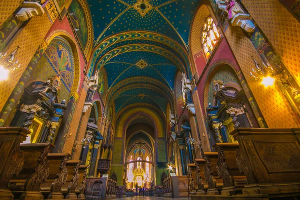 Krakow Poland March 2018 Interior Church Francis Assisi Boasts Beautiful — Stock Photo, Image