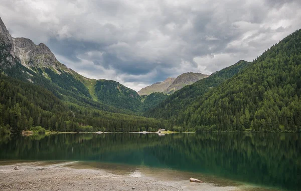 Wspaniały Panoramiczny Widok Jezioro Anterselva Południowym Tyrolu Włochy — Zdjęcie stockowe