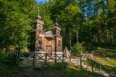 ahşap Rus kilise, yaptık tarafından ı. Dünya Savaşı, savaş mahkumlar yakınındaki kranjska gora, Slovenya