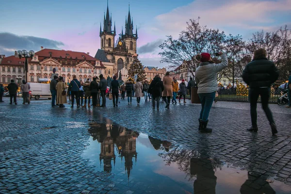 Prague Czech Republic January 2019 View Famous Advent Christmas Market — Stock Photo, Image