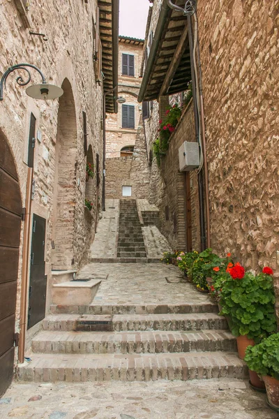 Antico Vicolo Nel Centro Nocera Umbra Umbria — Foto Stock