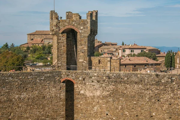 Panoramic View City Montalcino Fortress Val Orcia Tuscany Italy — 스톡 사진