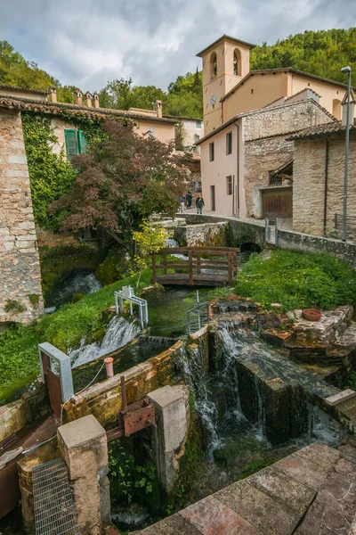 Rasiglia Italy October 2019 Awesome Small Stone City Heart Umbria — 스톡 사진