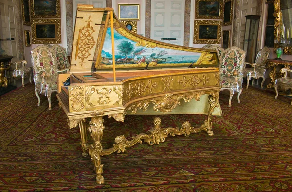 Isola Bella Italy June 2018 Photo Beautiful Old Harpsichord Borromean — 图库照片