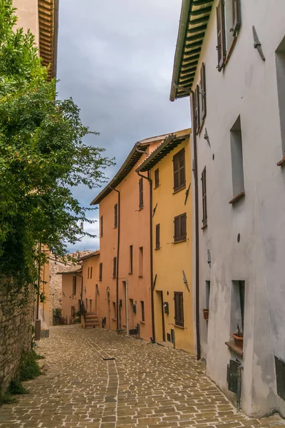Aleja Średniowiecznej Wiosce Nocera Umbra Umbrii Włochy — Zdjęcie stockowe
