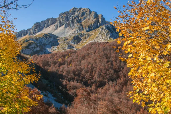 Pohled Summit Monte Terminillo Během Podzimní Sezóny Laziu Terminillo Mount — Stock fotografie