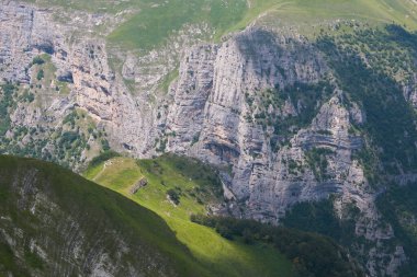 Monti Sibillini, Marche, İtalya ulusal parkındaki Sibilla Dağı 'ndan panoramik manzara