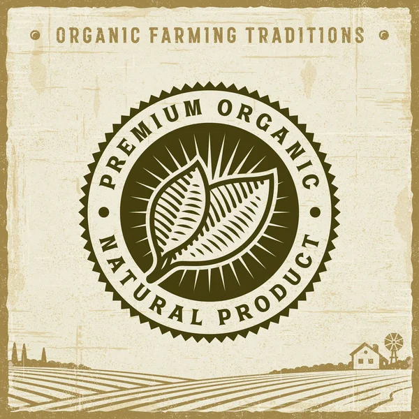 Vintage Premium Organic Natural Product Label Editable Eps10 Vector Illustration — Stock Vector