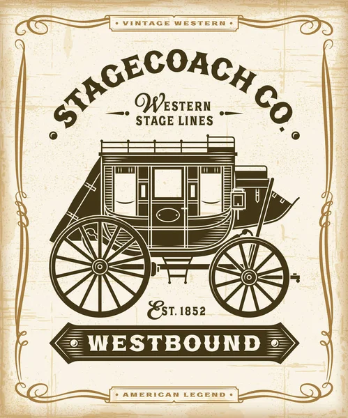 Vintage Western Stagecoach Label Graphics Royalty Free Stock Vectors