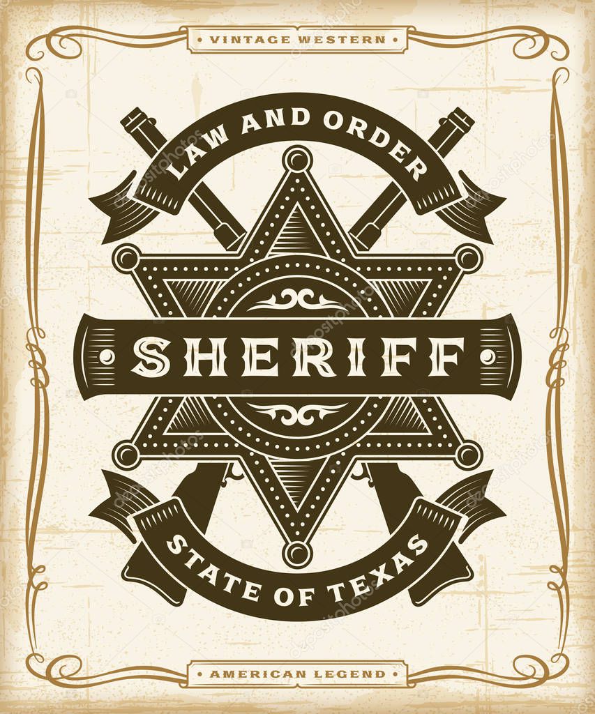 Vintage Western Sheriff Label Graphics