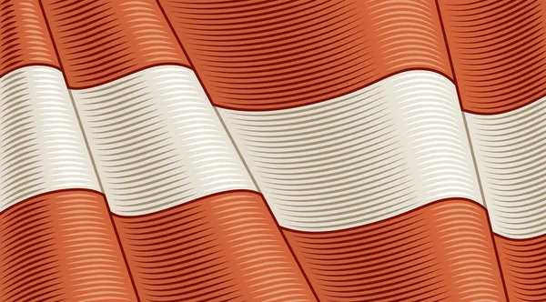 Bendera Vintage Austria Close Background Vektor Ilustrasi Dalam Gaya Retro - Stok Vektor