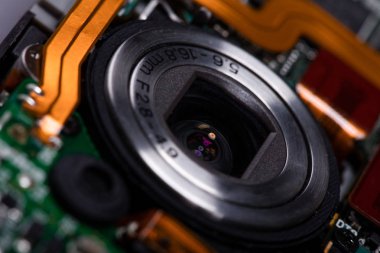 Makro görünümü elektronik çip arka plan