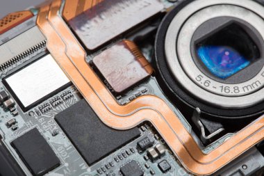 Makro görünümü elektronik çip arka plan