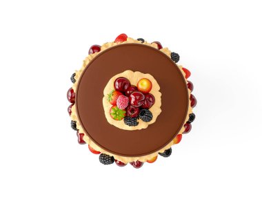 Beyaz arka plan üzerinde farklı lezzetli kek