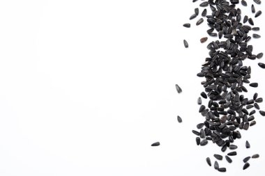 Doğal organik ayçiçeği tohumu makro görünümü arka plan üzerinde