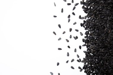 Doğal organik ayçiçeği tohumu makro görünümü arka plan üzerinde