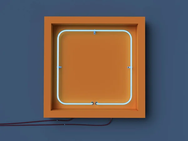 Φώτα Νέον Καρέ Ορθογώνιο Σημάδι Πρότυπο Για Διακόσμηση Και Κάλυψη — Φωτογραφία Αρχείου