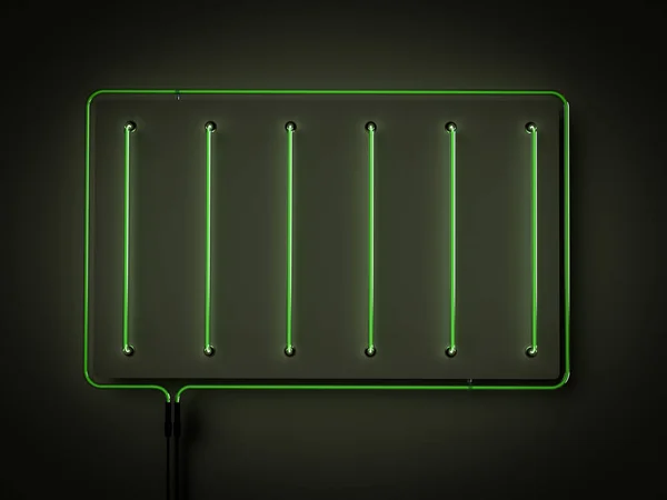 Neon lights rectangle frames. Sign template for decoration and covering on the dark background.