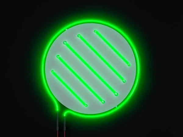 Luci Neon Cornici Modello Segno Decorazione Copertura Sullo Sfondo Scuro — Foto Stock