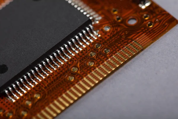 Macro Weergave Van Elektronische Chip Achtergrond — Stockfoto