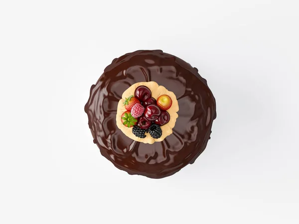 Kue Lezat Yang Berbeda Pada Latar Belakang Putih — Stok Foto