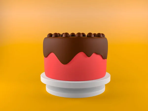 カラフルな背景の上にたくさんの要素を持つオリジナルのバター クリーム ケーキ — ストック写真