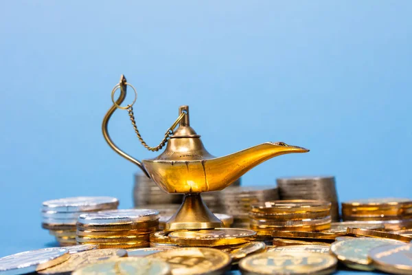 Magic Lamp Wishes Smoke Coming Out Lamp — Stock Photo, Image