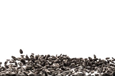 Hareket buğday taneleri sıçrama veya havadan yüzeyi beyaz arka plan üzerinde uçan düşen durdurun. Gıda nesne tasarım konsepti.