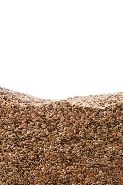Beyaz Arka Plan Üzerinde Izole Bölümünde Keten Tohumu Tabakası Tarım — Stok fotoğraf