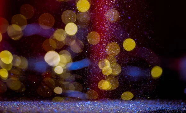 Poster Decoraties Glitter Bokeh Achtergrond Kerstmis Nieuwjaar Vakantie Winterseizoen Wenskaart — Stockfoto