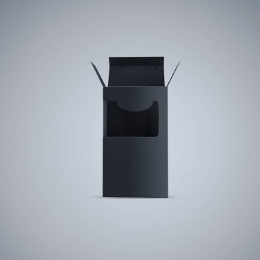 Gri zemin üzerine boş siyah kutu