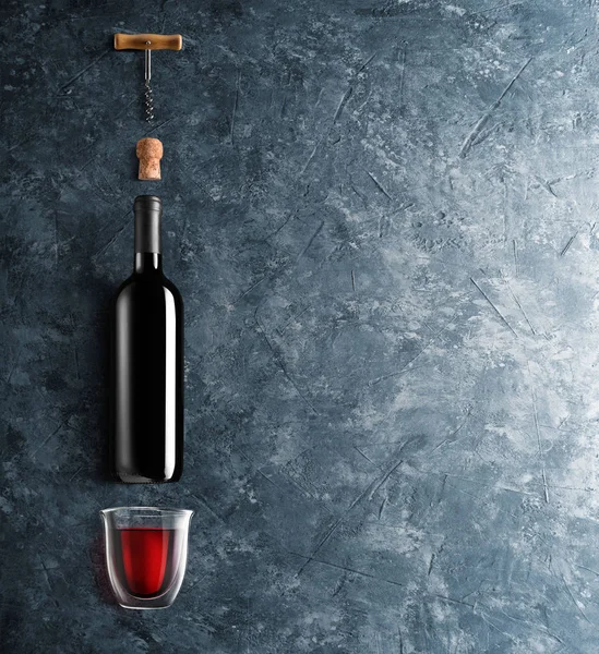 Svařené Víno Recept Ingredience Kuchyňské Doplňky Láhev Červeného Vína Skořice — Stock fotografie