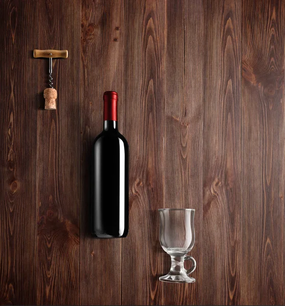 Receta Vino Caliente Ingredientes Accesorios Cocina Botella Vino Tinto Canela — Foto de Stock