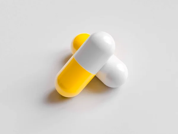Pharmaceutical Medicine Pill White Background Health Care Concept Render Illustration — Stock Photo, Image
