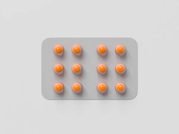 Фармацевтические Пузыри Таблетки Лекарства Белом Фоне Концепция Здравоохранения Рендеринг — стоковое фото