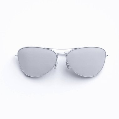 Gerçekçi gri güneş gözlüğü gri arka plan üzerinde yalan. Yaz afişi.