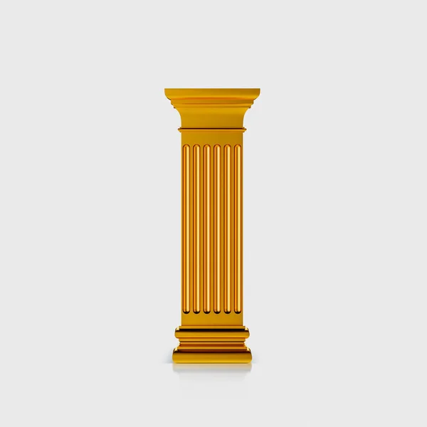 Golden classic columns Isolated on white background. 3D renderin — Stock Photo, Image