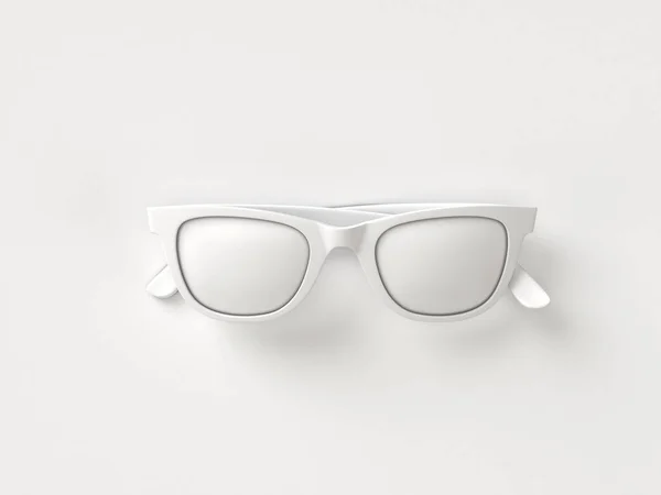 Kacamata hitam pada latar belakang gaya minimal abu-abu. Konsep perjalanan. Gambar visualisasi render model 3D — Stok Foto