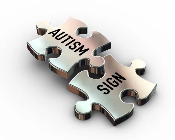 Rendering Pusselbitar Att Ordet Text Autism Och Tecken — Stockfoto