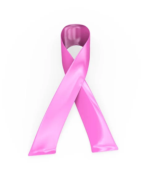 3D różowy wstążki raka piersi — Zdjęcie stockowe