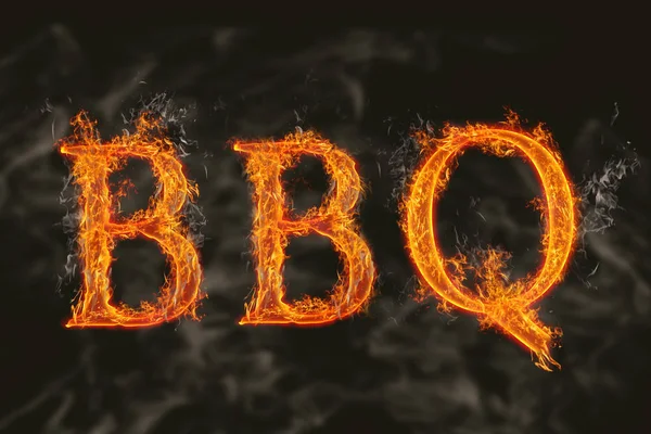 Word bbq avec effet de feu flamboyant — Photo