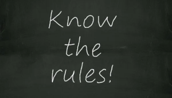 Chalkboard know the rules illustration — Stock Photo, Image
