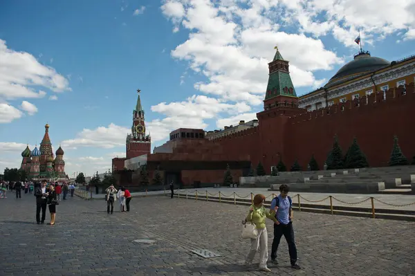 Moskva Ryssland 2014 Röda Torget Och Dess Arkitektur Invånare Och — Stockfoto