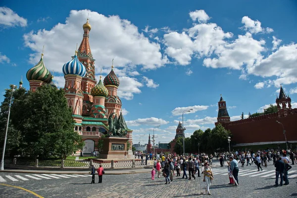 Moskva Ryssland 2014 Röda Torget Och Dess Arkitektur Invånare Och — Stockfoto