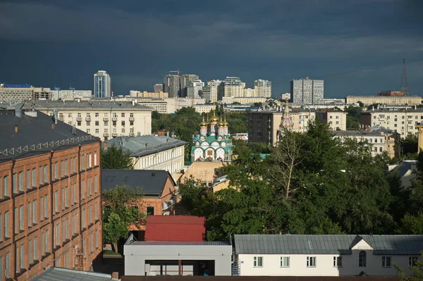 Moskwa Rosja 2014 Gęsta Zabudowa Budynków Mieszkalnych Biurowych — Zdjęcie stockowe