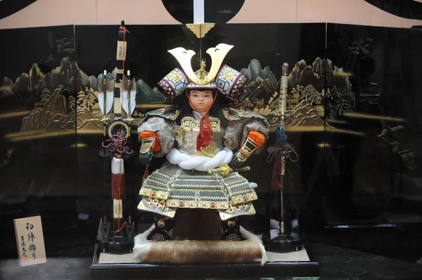 Almaty Kazakhstan 2011 Traditional Mini Figures Japanese Culture 由陶瓷 木材和织物制成的产品 — 图库照片