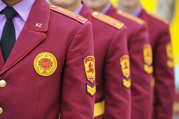 Almaty Kazakhstan 2013 Uniforme Vestimentaire Des Étudiants Lycée Militaire Spécialisé — Photo