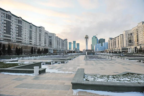 Nur Sultan Kazakhstan 2011 Residential Administrative Buildings Stand Wide Street — 图库照片