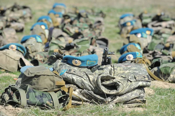 Almati Régió Kazahsztán 2012 Fedélzeti Csapatok Felszerelése Kazah Köztársaság Fegyveres — Stock Fotó
