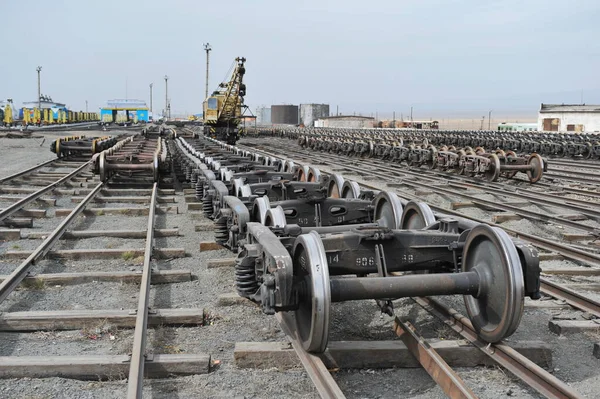 Regione Almaty Kazakistan 2012 Ruota Ferroviaria Ingranaggio Marcia Locomotive Sulle — Foto Stock